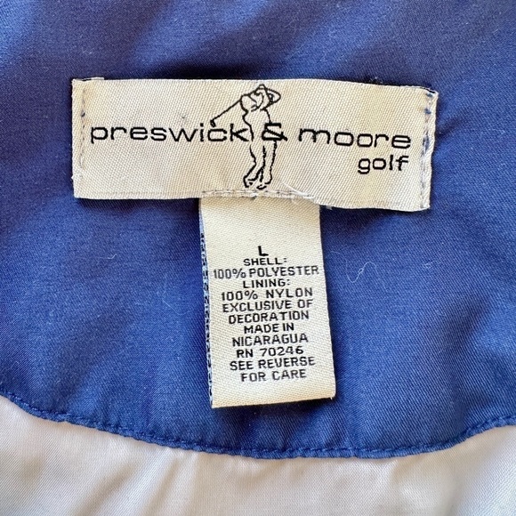 PRESWICK & MOORE GOLF, MENS COLLARED PULLOVER. SIZE L - Picture 6 of 7